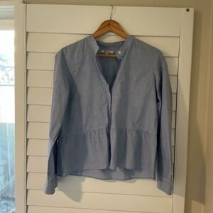 Madewell Drop Waist Chambray Button Down Blouse - Size M